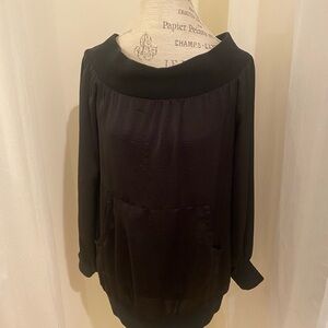Elegant Black Long Sleeve Blouse Unbranded
